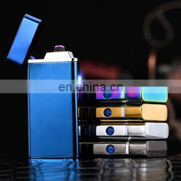 Popular personality metal lighters crossing double arc pulse USB lighters