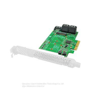Linkreal SATA Expansion Card PCIe 3.0 x4 Gen 3 to Internal One M.2 B-Key & Quad SATA 6Gb/s Host Bus Adapter photo-3