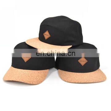 Custom Cork Logo Flat Brim Snapback Hat with Strap Back