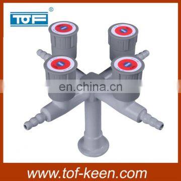 Quadruple Lab Gas Fittings(with Pressure Gauge)