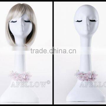 White Long Neck 60cm Female Women Head Model Plastic Cheap Head Mannequin H1064 photo-2