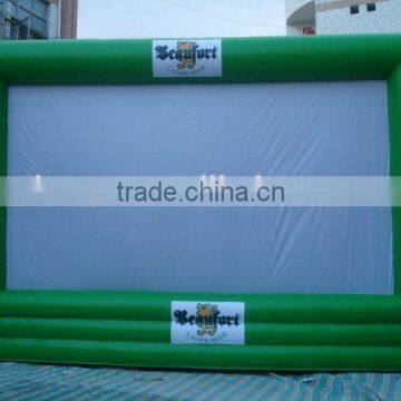 green outdoor portable giant advertising pvc inflatable projector screen inflatable movie screen