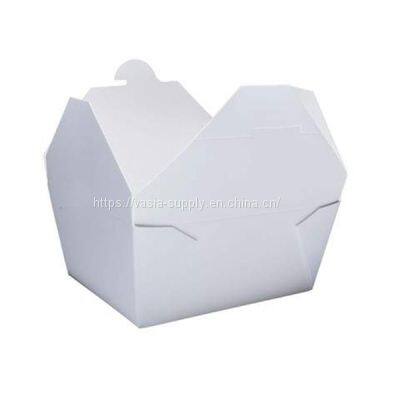 Rectangle Oriental Food Box 35oz White-take away carton, suitable for hot or cold foods, easy close top