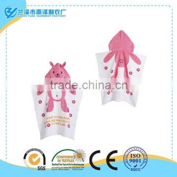 Top selling! 60*60cm lovely bunny beach poncho towels for girls