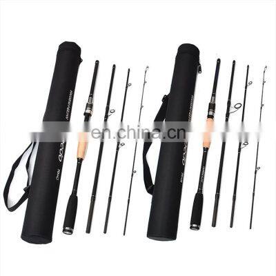 Portable Multi-section lure fishing rod with carbon fiber 2.1m/2.4m/2.7m long throwing baitcasting fishing rod wholesale