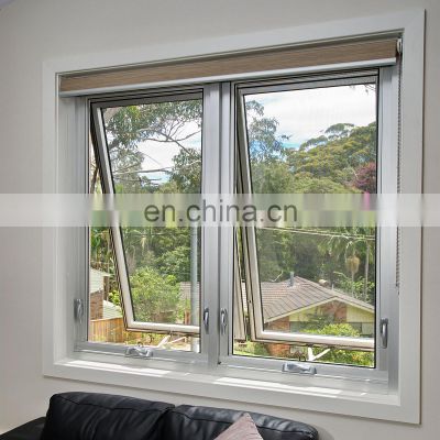 White Grey Aluminium Bay Awning Window Hung Casement Windows and Doors With Tempered Glass