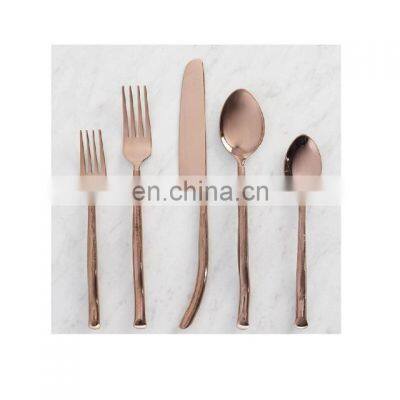 rose gold metal cutlery