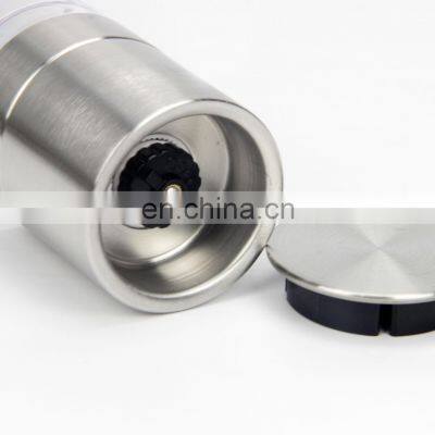 2 in 1 Stainless Steel With Adjustable Ceramic Grinding Mechanism Clear Acrylic Body Salt And Pepper Grinder photo-5