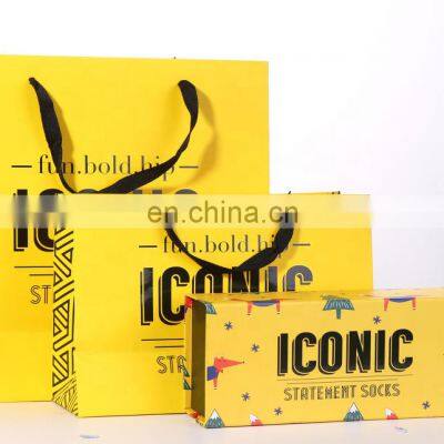 Bespoke Colorful Paper Bags With Logo Spot UV for Men Sock photo-3
