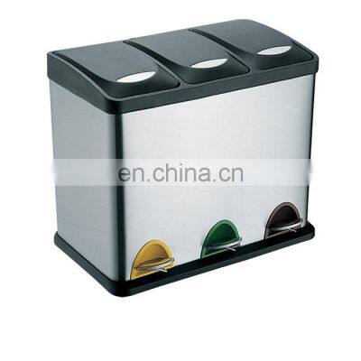 Household Recycle Trash Bin  Kitchen Recycle Bin  PP Cover Satin Finishing Stainless Steel Recycle Bin