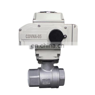 FNPT Threaded Two Ways Motorized Electric Ball Valve Stainless steel 304 Modulating type 4-20mA