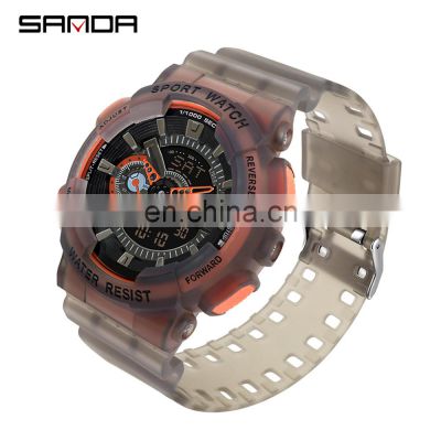 SANDA 3029 Men Watch Fashion Sports Electronic Dual Display Wristwatch Waterproof Multifunction  Digital  Watches