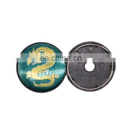 60mm ABS Chrome Customized Green Yellow Dragon Car Wheel Center Caps