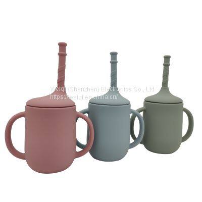 Weiqi Silicone Straw Cups for Kids Toddler Training Drinking Cup With Lid photo-3