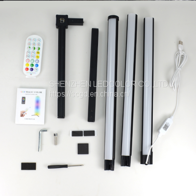 New 126/160cm Modern Smart App Control Metal Stents RGB LED Corner Floor Lamp for Living Room photo-4