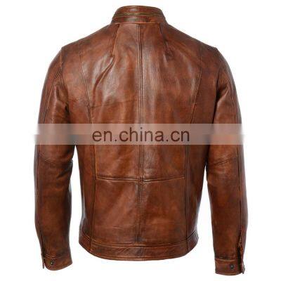 Fashion Men Black Lamb Leather Jacket/men Leather Jackets/Pakistan Leather Jackets Plus Size photo-5