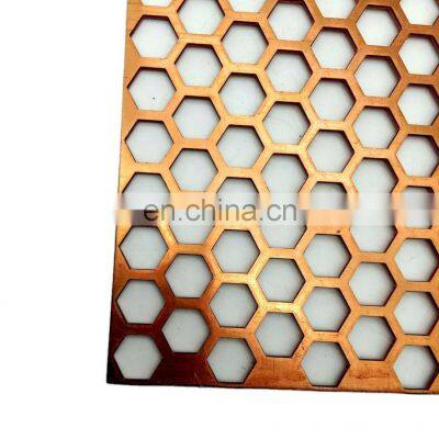 Decorative Hexagonal Galvanized Powder Coated Perforated Metal Mesh