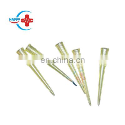 HC-K009A Laboratory plastic micro pipette yellow tips for pipettes 200ul/yellow suction tips