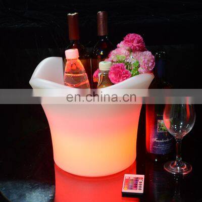 LED luminous ice bucket square plastic ice bucket Waterproof with Colors Changing Glowing Plastic led ice buckets custom large