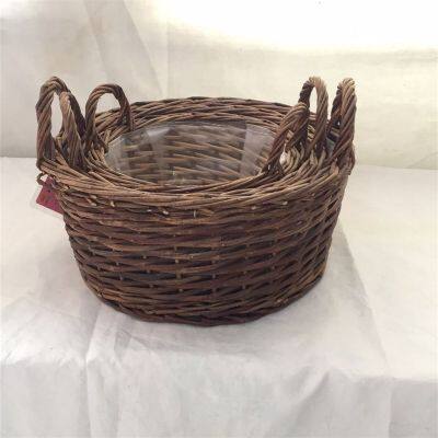 Arc Top Shape Large White Wicker Handmade Wicker Basket