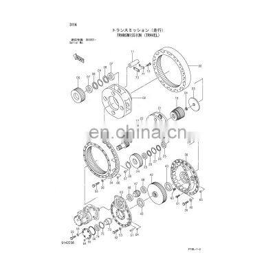 9145223 Excavator Travel Device Transmission EX2500 Final Drive For Hitachi