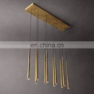 Modern Luxury Aquitaine Linear Indoor Metal Brass LED Chandelier Living Room Bedroom Ceiling Decorative Lighting