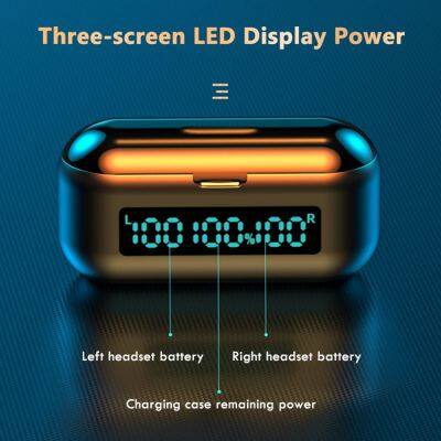 F9-39 Tws Headphone 9D Hifi Gaming Headset Wireless Earphone 2000mAh LED Display Blue Tooth 5.0 Touch Control F9 Earbuds photo-2