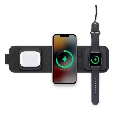 Wholesale Foldable 3 in 1 Fabric Wireless Charging Charger Pad for Apple AirPods Pro smart watch