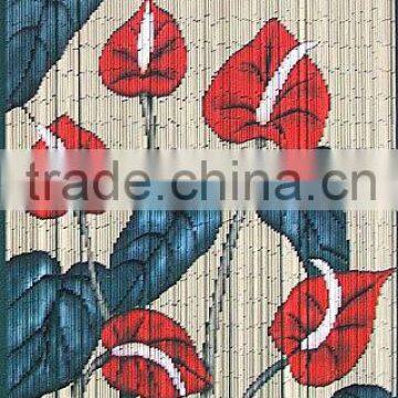 High quality best selling Bamboo Door Curtain with Anthurium Flowers in Viet Nam