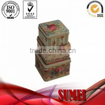 square tin box set