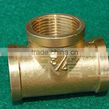 Brass pipe fitting female tee