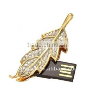 promotion leaf shape jewelry flash drive with CE,FCC approved