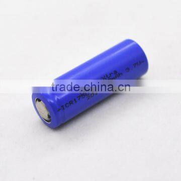 3.7v 17500 1100mah li-ion rechargeable battery