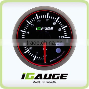 52mm 3 colors LED display auto gauge with warning and peak recall function Electrical Oil Pressure Gauge