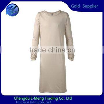 Cheap men long sleeve t-shirts/extra long tshirts/nude color tshirt for man