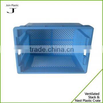 Nestable stackable vented plastic crate