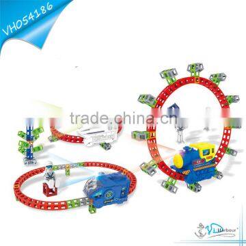 Battery Operated Model Plastic Puzzle Funny Train Set