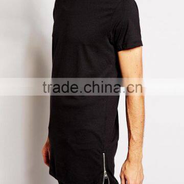 Black Long T-shirt/street Short Sleeves Tall T-shirts Wholesale/Elognated T-Shirts photo-6