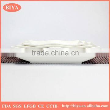 Wave Plate Strengthen Porcelain Durable Porcelain Sepecial Design Different Size Wave Edge Square Rectangular Soup Plate photo-3