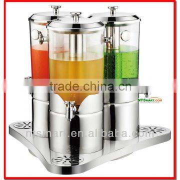 Triple-tank stainless steel juice dispenser