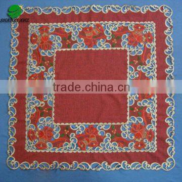 Table cloth with the embroidery of bells for Christmas season