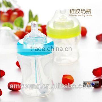 Latest Heat Resistance Liquid Food Grade Silicone Baby Bottle, Feeding Bottle Case, Eco Friendly Baby Milk Bottle 5 8oz