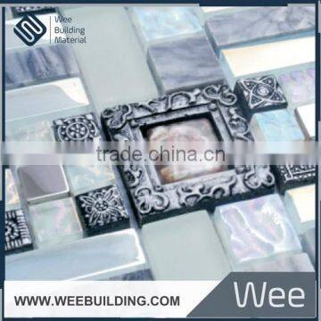 crystal glass mosaic mix stone tile ,ceramic,metal mosaic tiles