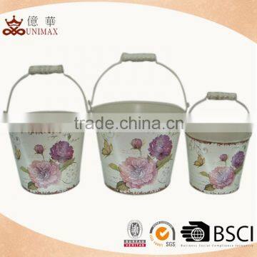 Various size durable metal water bucket with handle