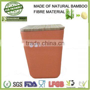 orange square bamboo fiber canister,bamboo fiber food storage box