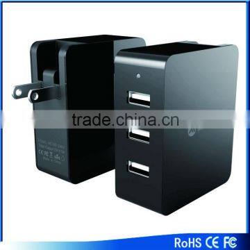High Quality3 Port USB Rapid Wall Charger Home Charger With EU/US/AU/KC Plug