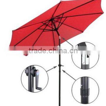 9ft Outdoor Patio Umbrella Aluminum w/ Tilt Crank - Red