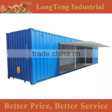 Modified 20' ft 40 feet flying side container with gas / air spring hydraulic rod