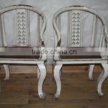 chinese antique furniture pine wood blue/white chair/armchair