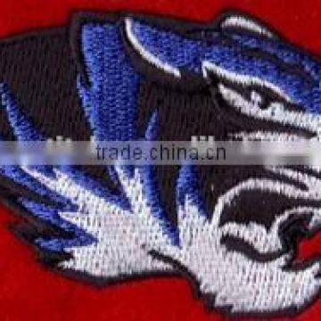 Nice tiger logo embroidery patch for garment fabric.